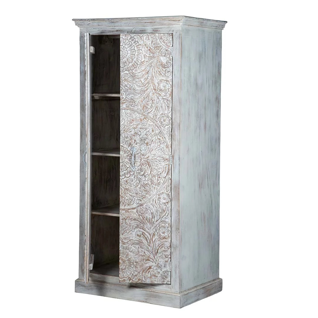 White Carved Wardrobe Z7735