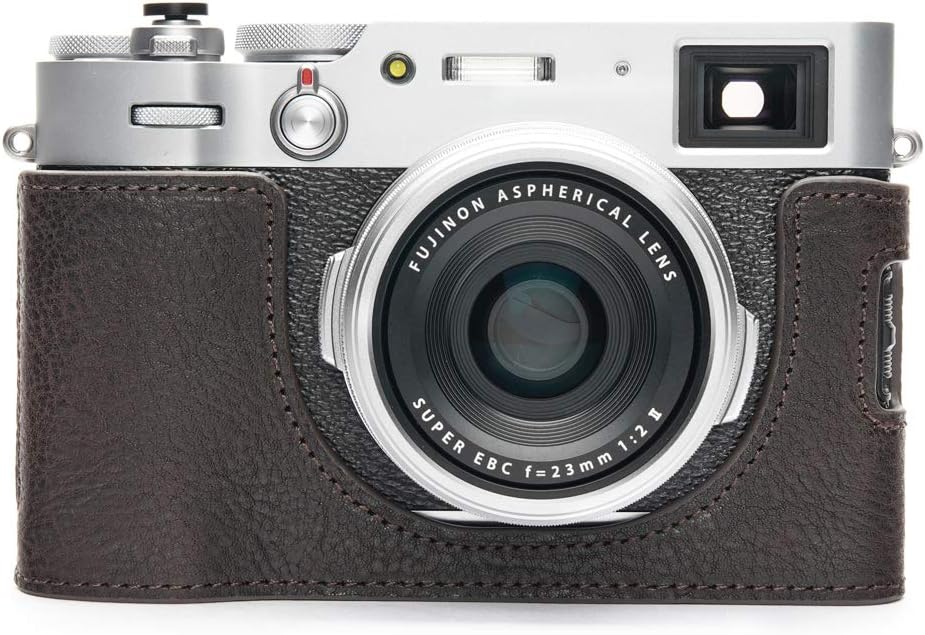 Black Leather Half Camera Case Bag Cover with Hand Strap S617