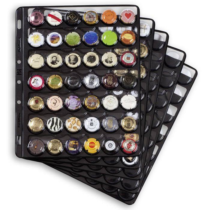 Black Plastic Sheets for 42 Champagne Bottle Caps Z281