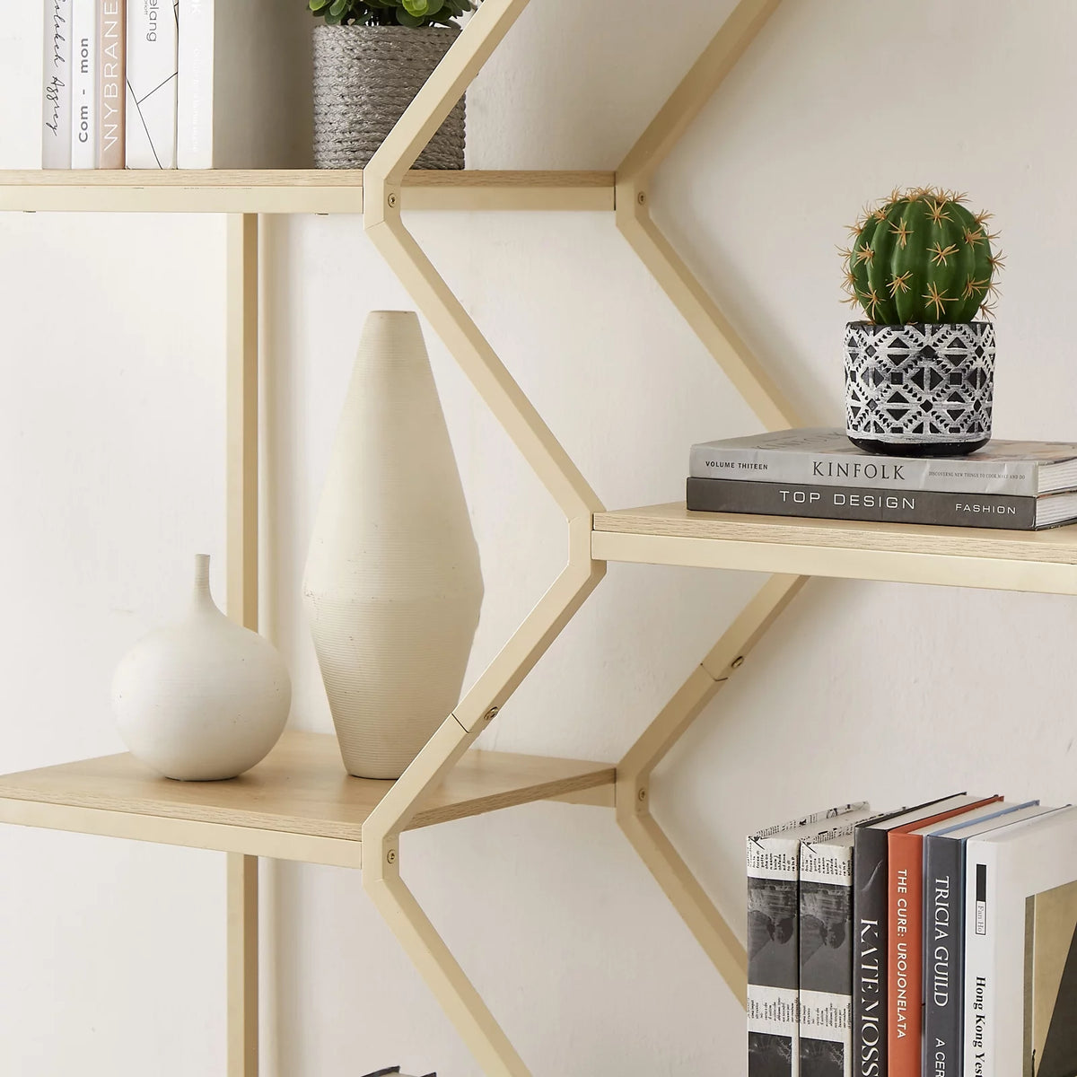 7 Tiers Rattan Bookcase with Doors F870199