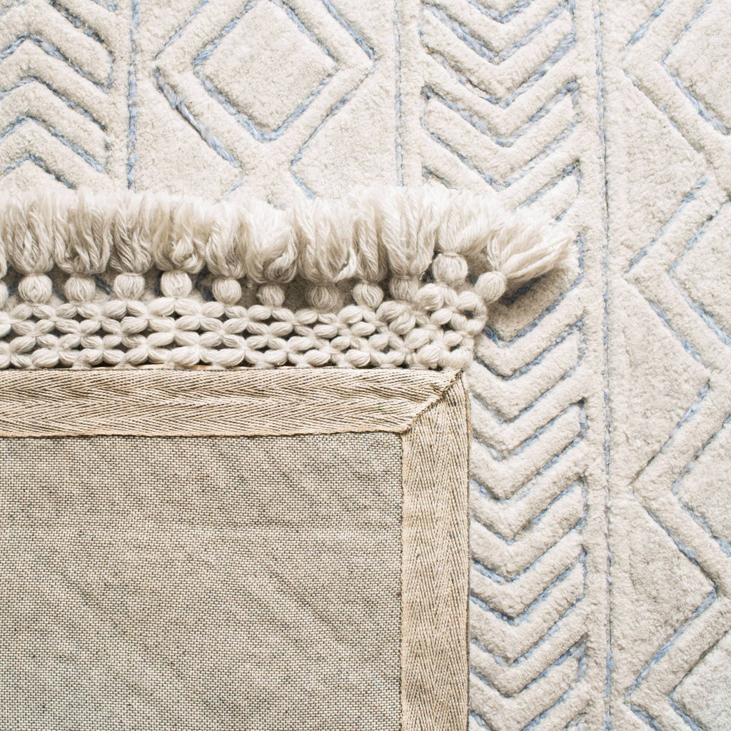 Ivory and Blue Runner F2199