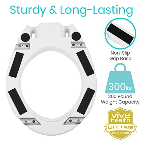 White Raised Toilet Seat with Handles Z48309