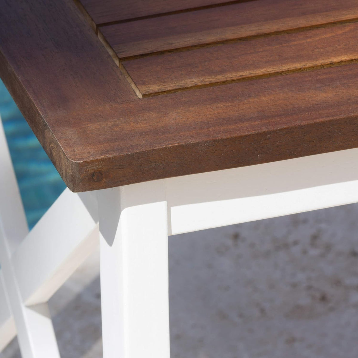 Pu White/Dark Oak Acacia Wood End Table B705585