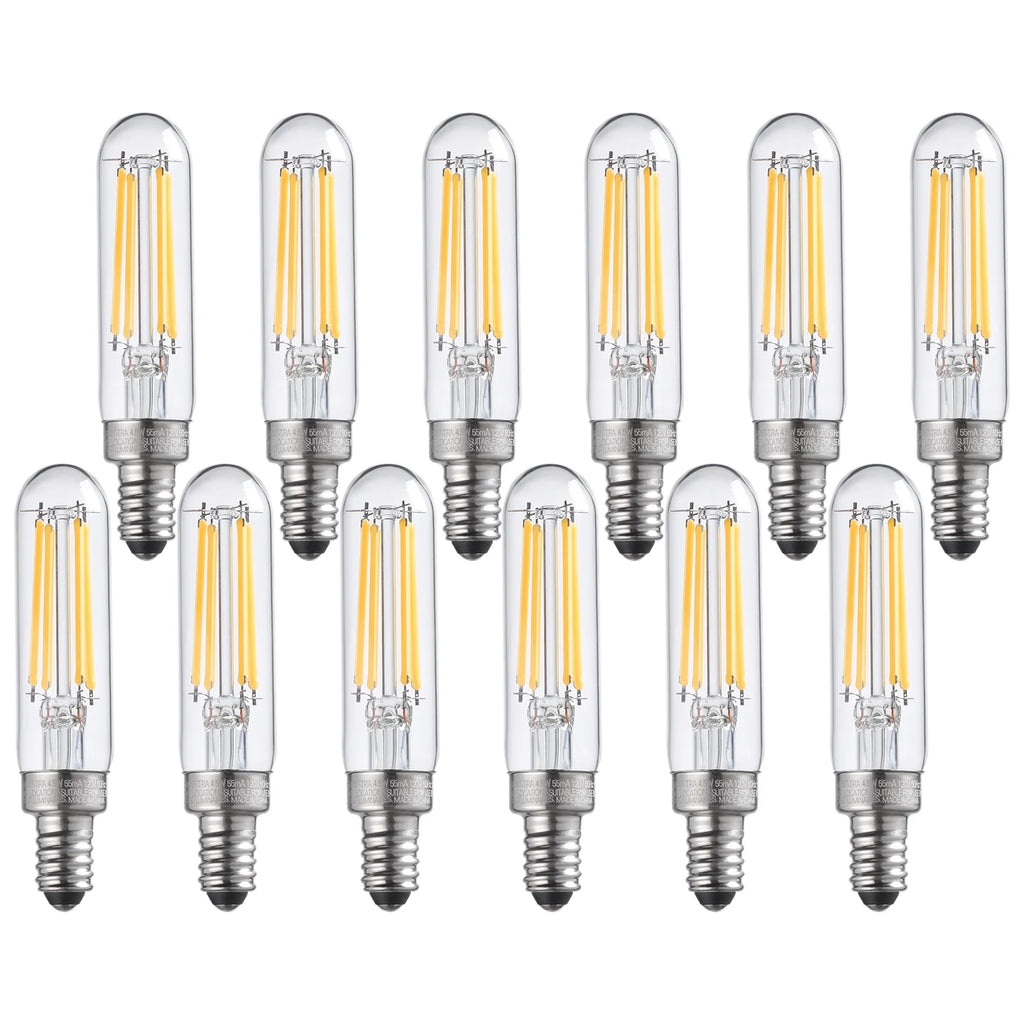 12Pack T6 LED Tubular Bulb 4.5W E12 Base Dimmable 2700K Soft White Q81666