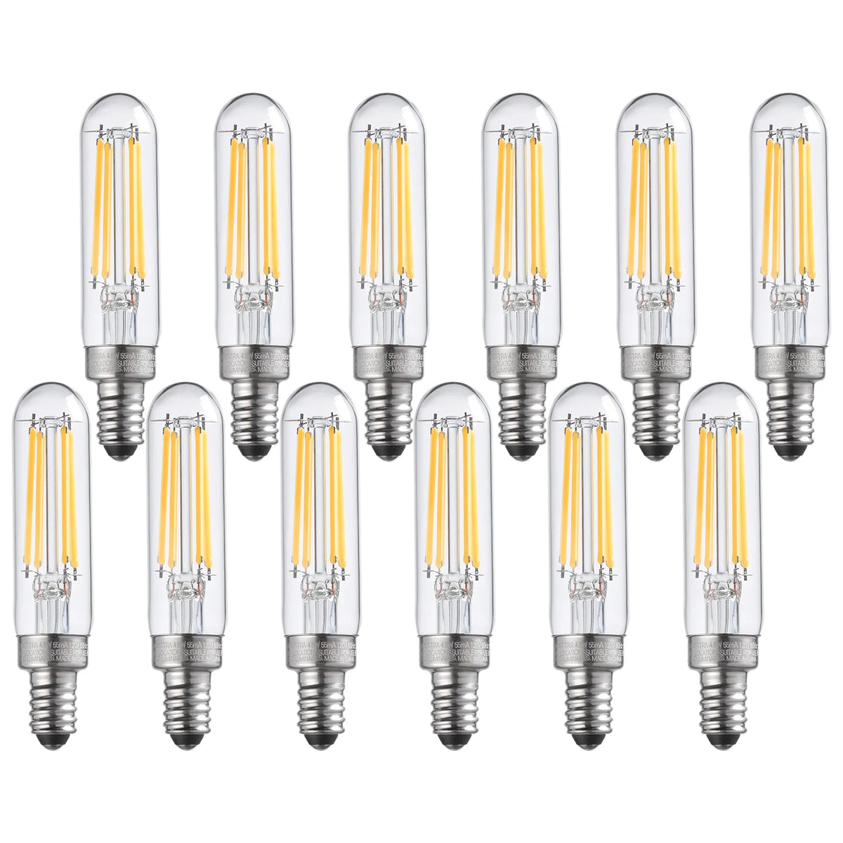 12Pack T6 LED Tubular Bulb 4.5W E12 Base Dimmable 2700K Soft White Q81666