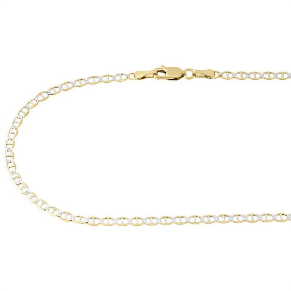 10K Yellow Gold Mariner Chain Necklace 16 Inches H334