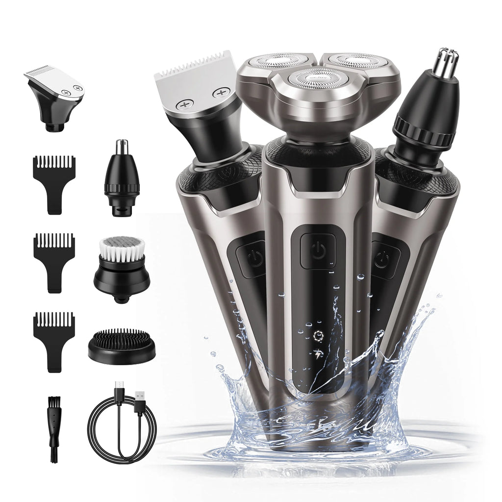 Men's 5 in 1 Cordless Rechargeable Waterproof Electric Shaver V635400