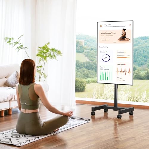 Rolling TV Stand for 13-50 Inch Flat Curved TV with Wheels D431