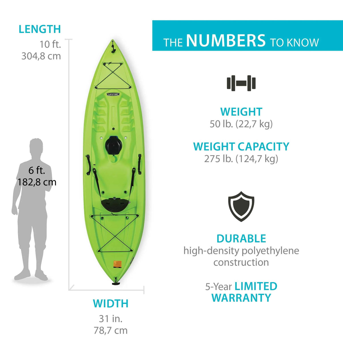 10 ft Sit-on-Top Kayak Lime Green C6652