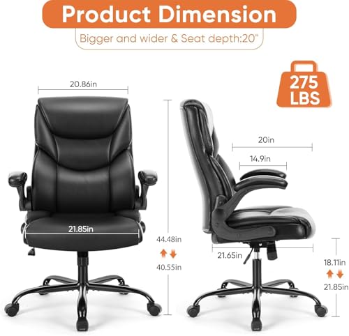 Black Ergonomic PU Leather Office Chair L345990