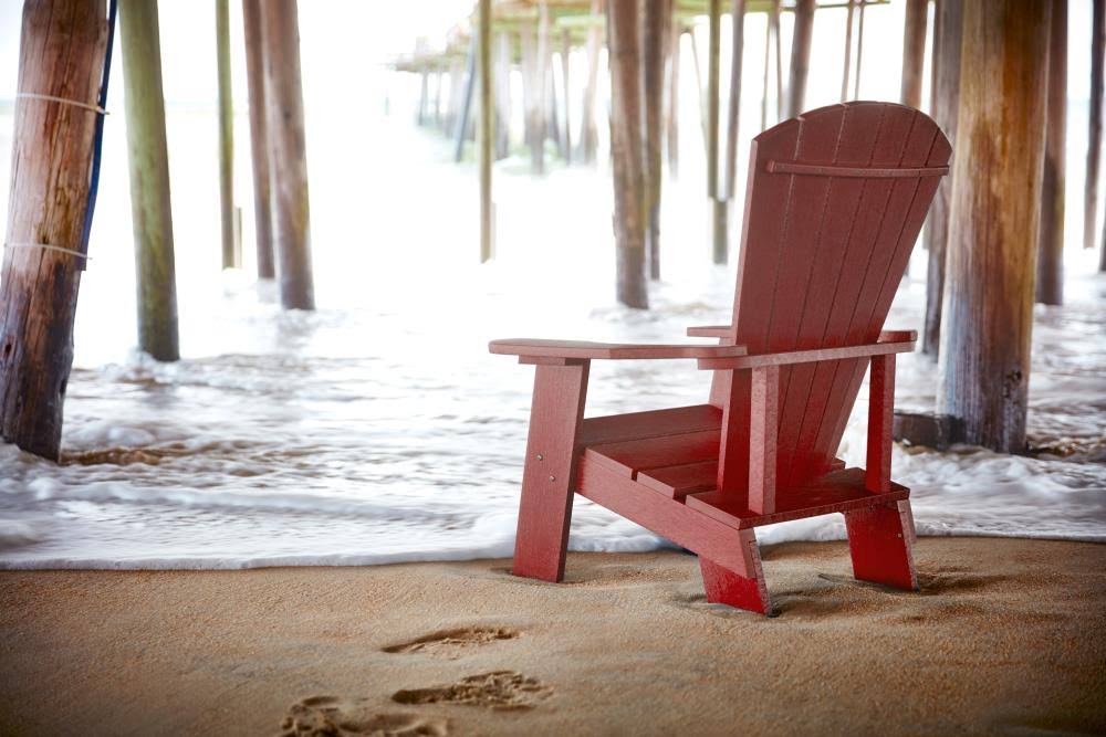 Red Recycled Plastic Adirondack Chair V72661