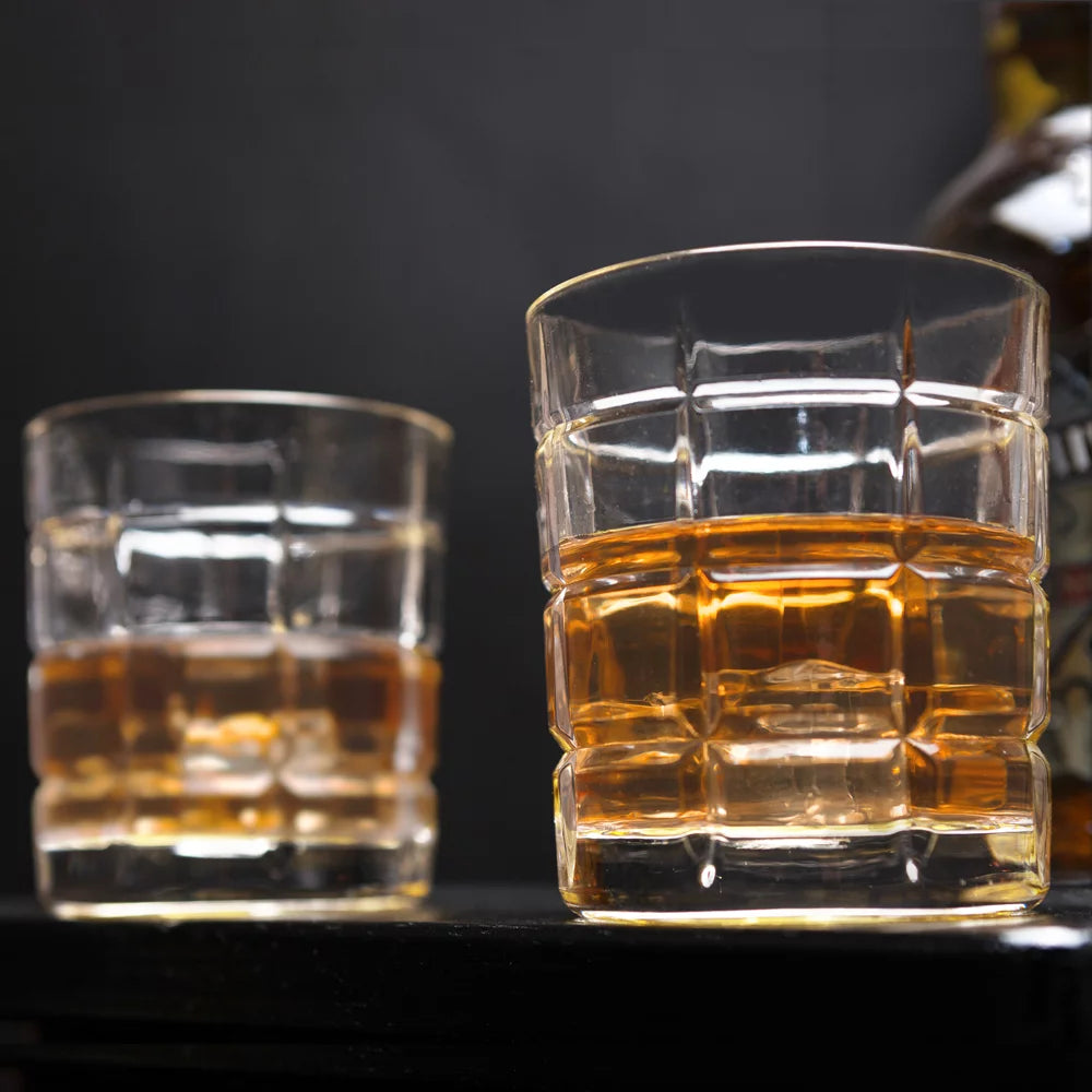 Clear Old Fashioned Whiskey Glasses Set of 4 F138