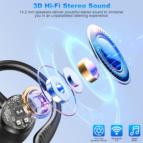 Wireless Earbuds with Earhooks, 50H Deep Bass, IP7 Waterproof U912719