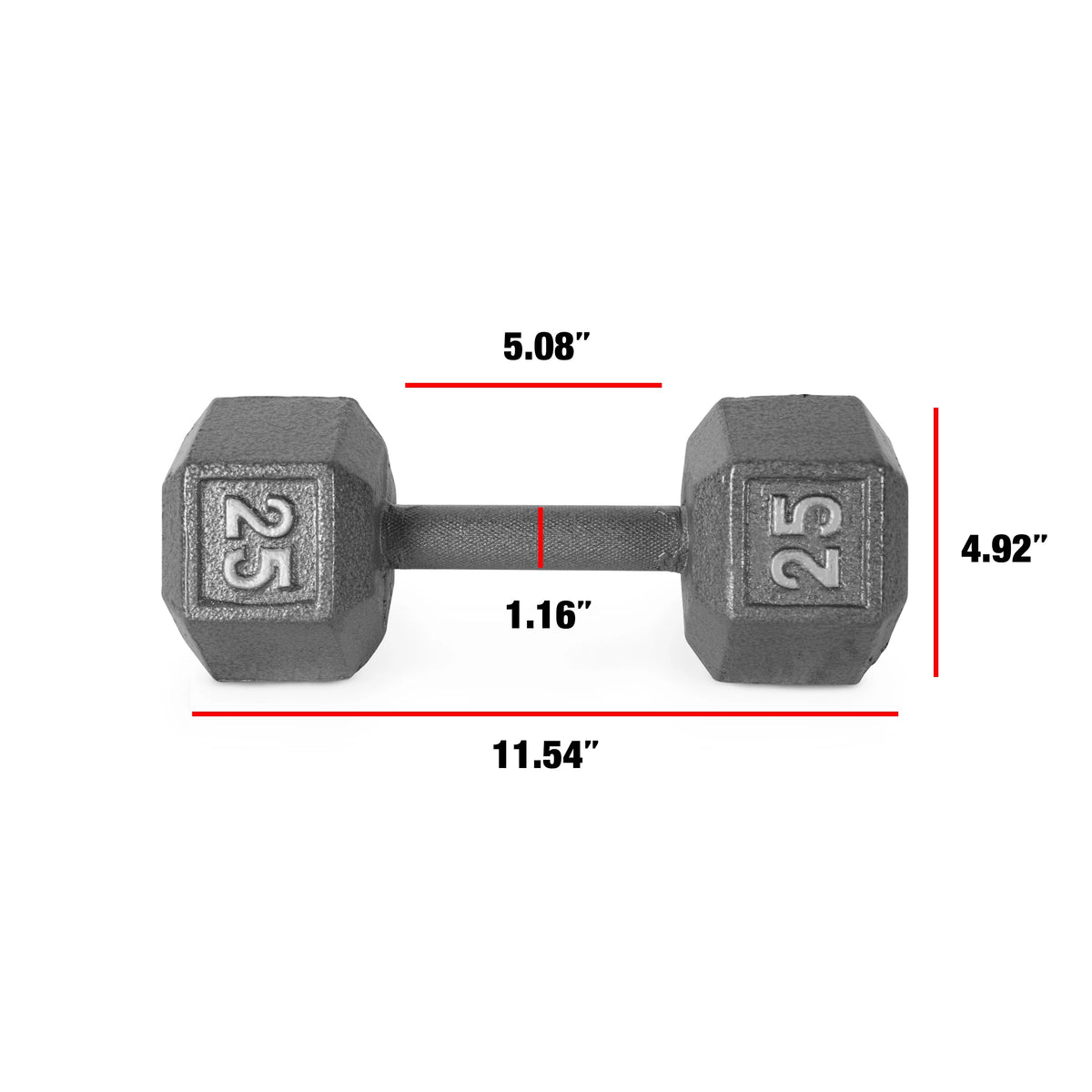 Cast Iron Dumbbell 25 Lb. Pair M490056