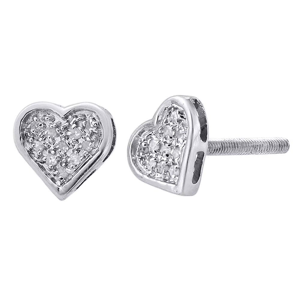 Sterling Silver Heart Stud Earrings K396482