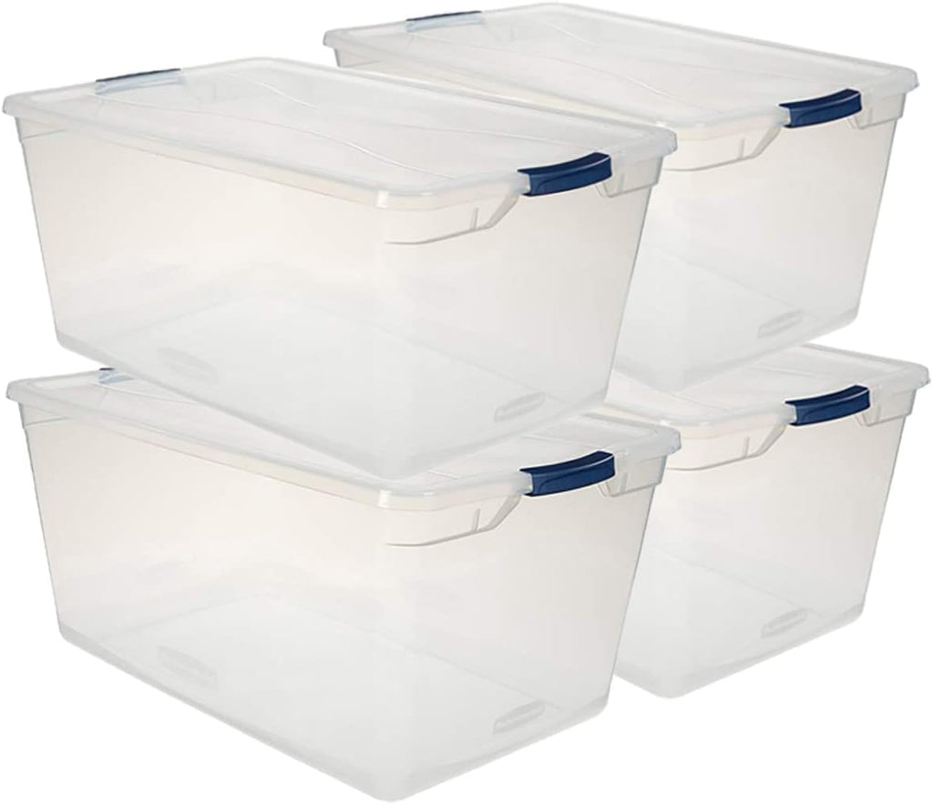 Clear 6 QT Pack of 12 Stackable Plastic Storage Containers with Lids O598