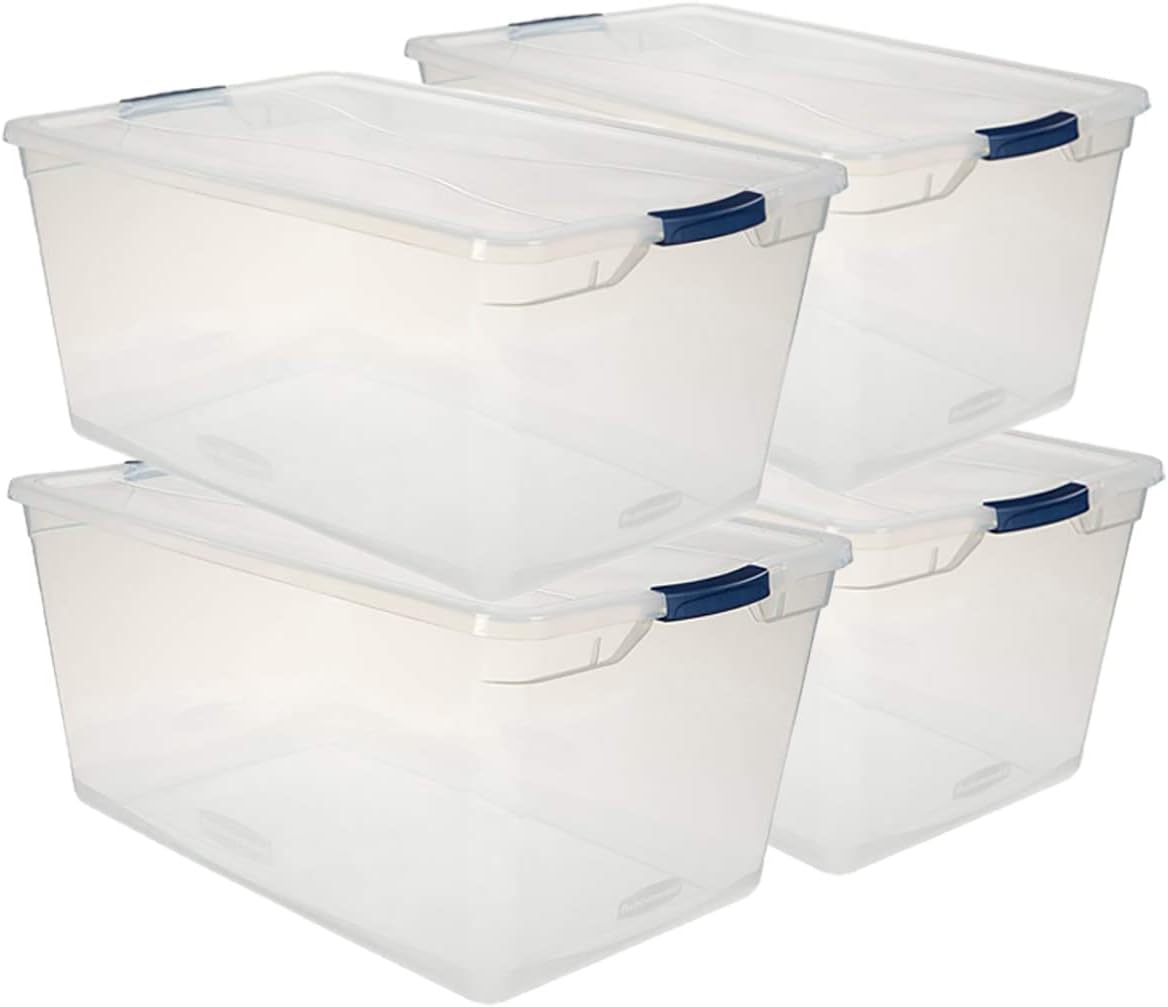 Clear 6 QT Pack of 12 Stackable Plastic Storage Containers with Lids O598