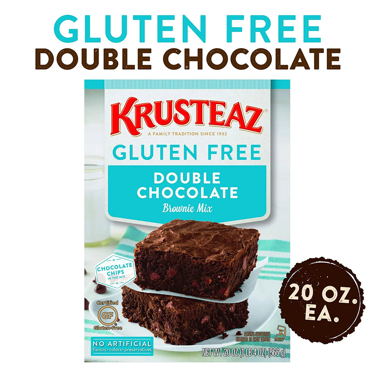 Gluten Free Double Chocolate Brownie Mix 20-Ounce Box Pack of 3 J1477