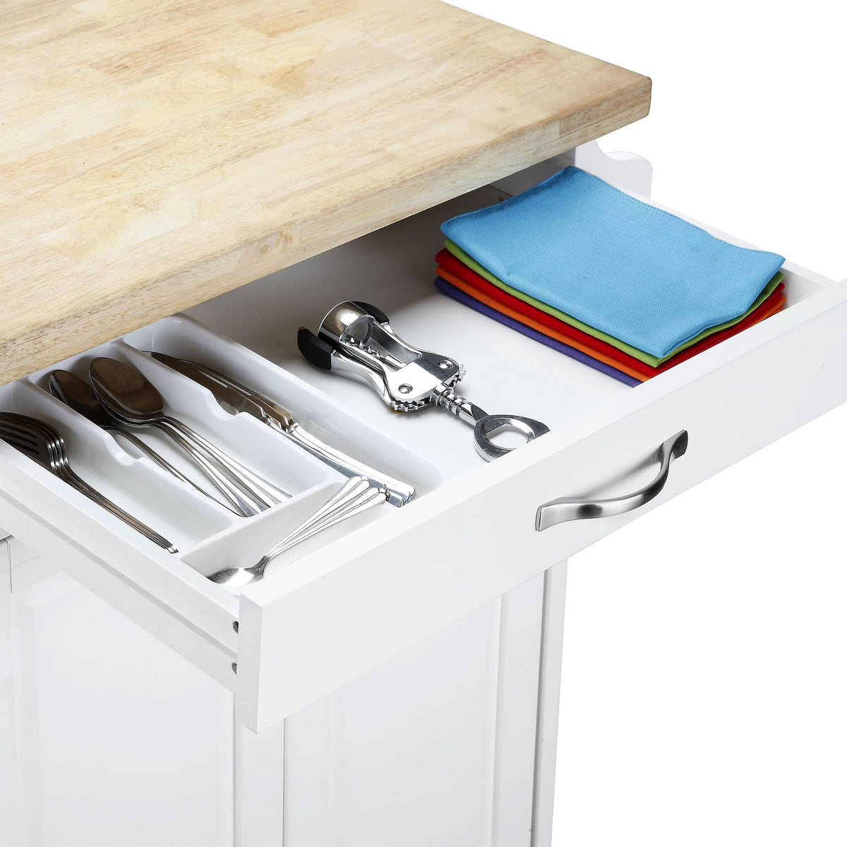 White Kitchen Island Cart Z398