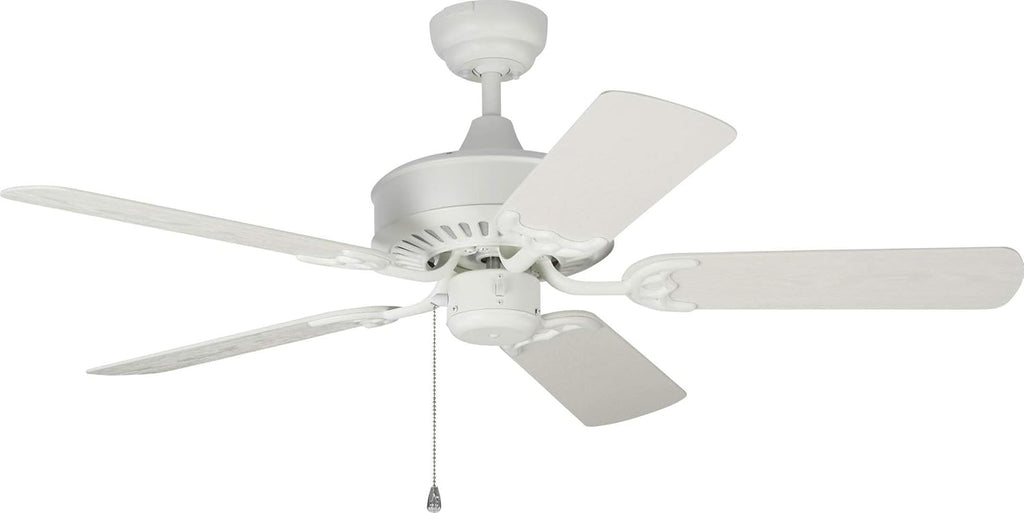 White Outdoor Ceiling Fan with 5 MDF Blades Y488931