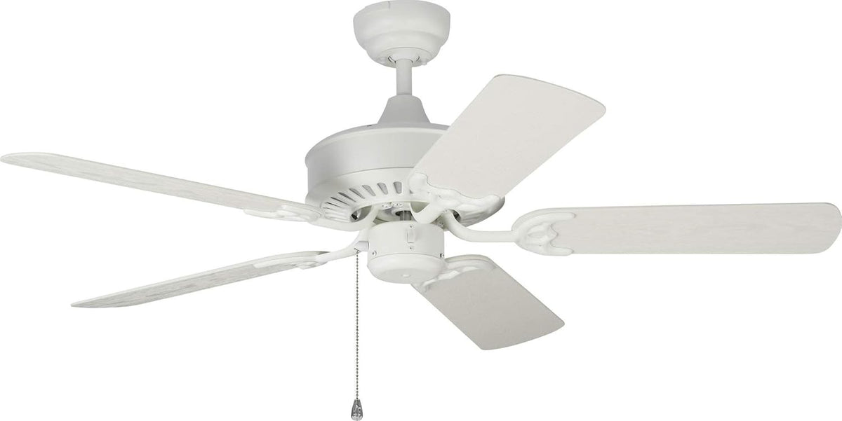 White Outdoor Ceiling Fan with 5 MDF Blades Y488931