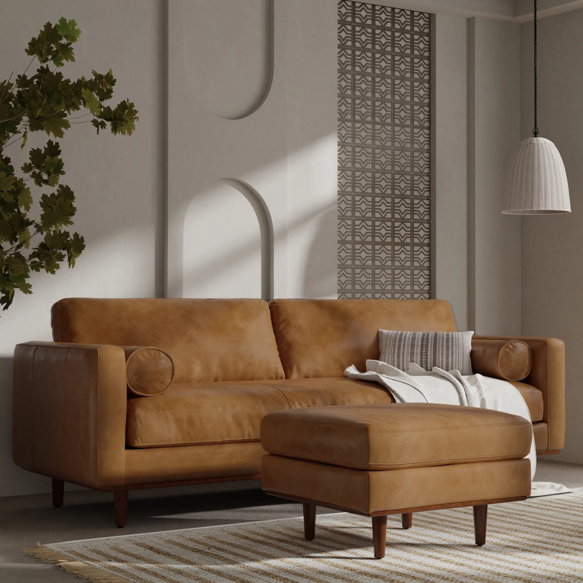 89 inch Wide Sienna Genuine Leather Sofa X92949
