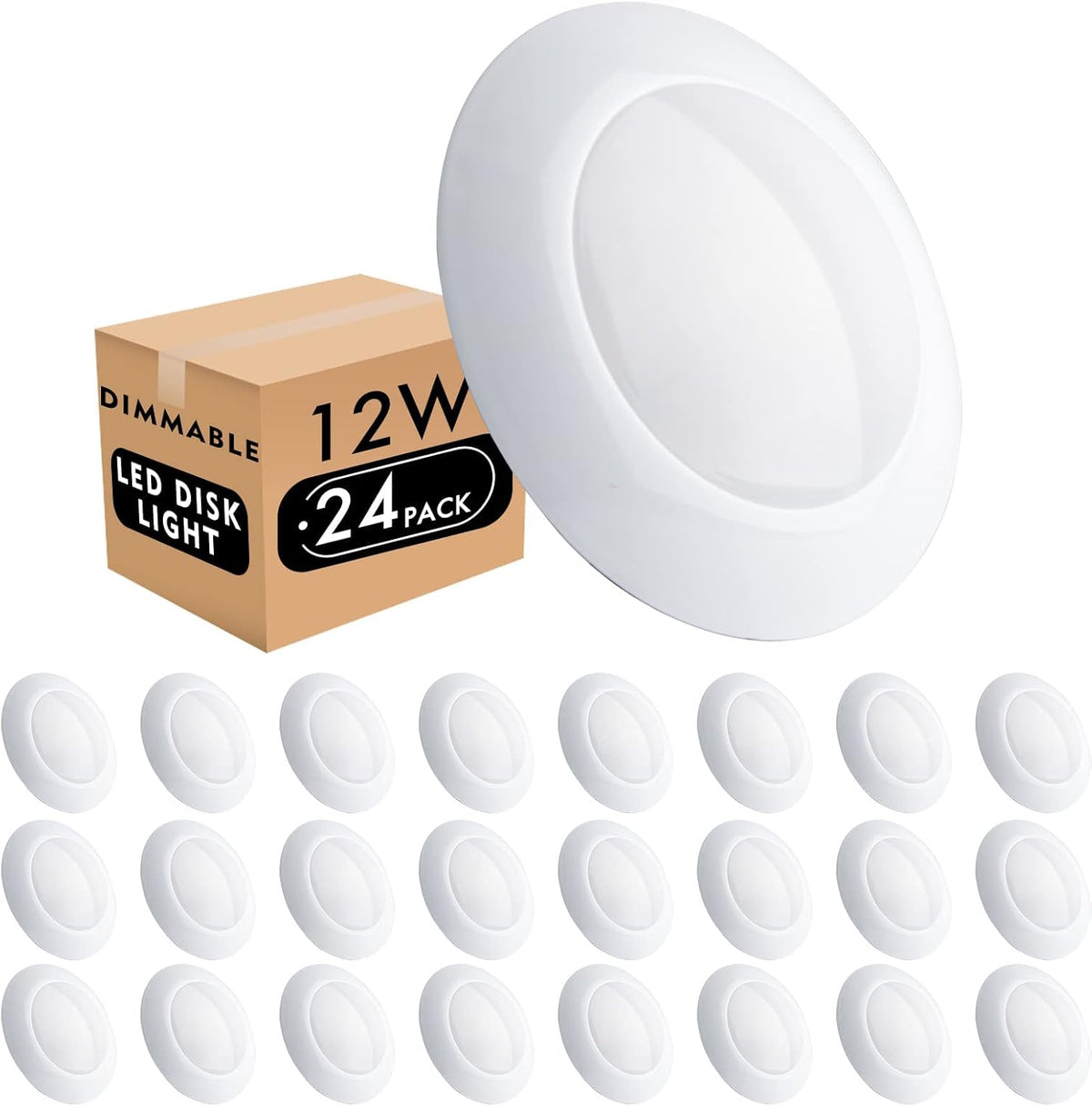 24 Pack 5/6 Inch Dimmable LED Disk Lights I217