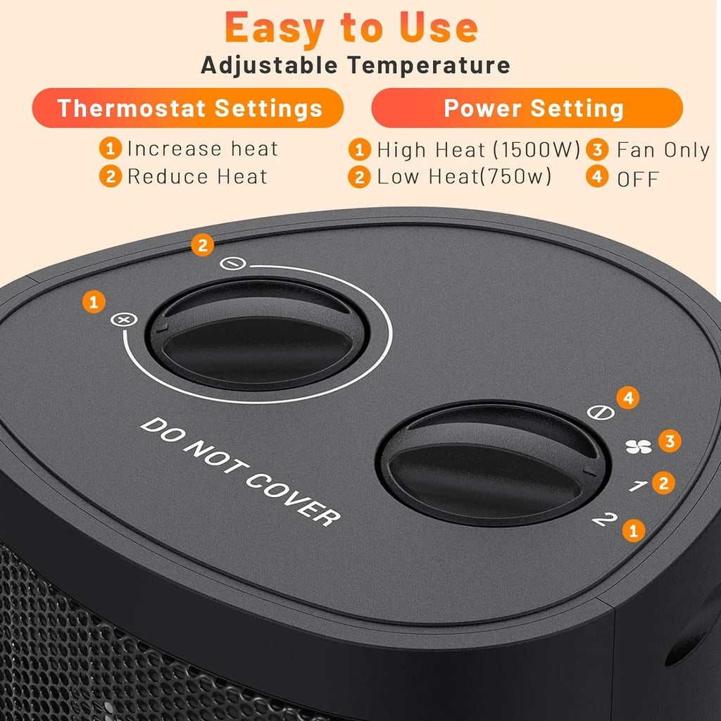 1500W Ceramic Portable Space Heater S367