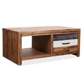 Wooden Coffee Table with Storage Drawer and Shelf M698034