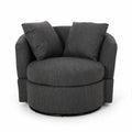 Charcoal and Black Upholstered Swivel Club Chair G5803