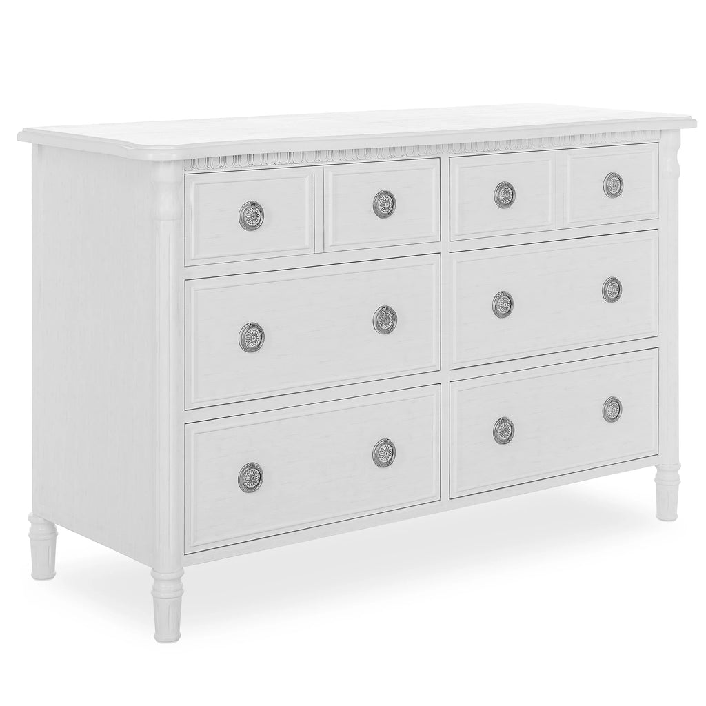 White 6 Drawer Double Dresser Y7532