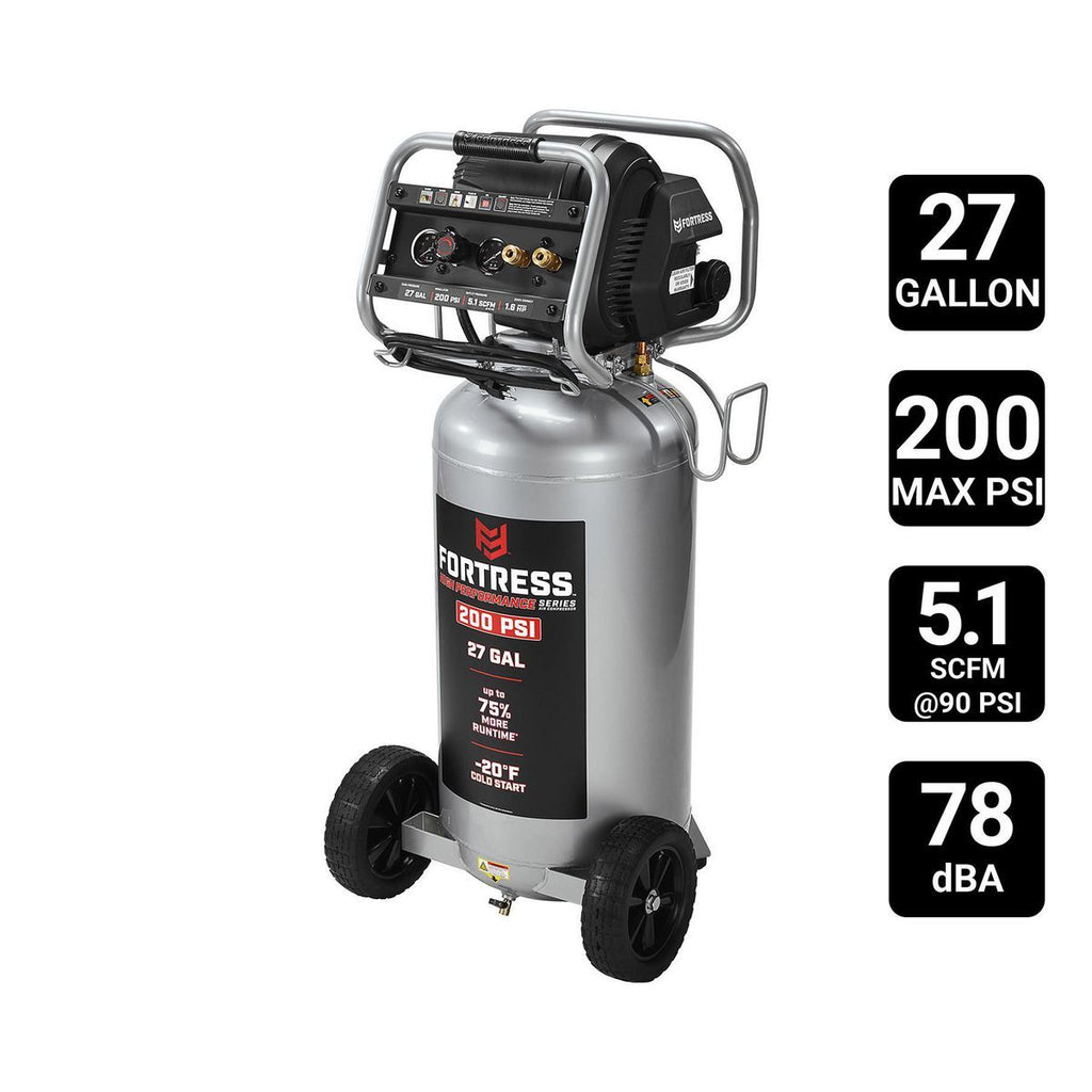 27 Gallon 200 PSI Oil-Free Vertical Air Compressor L100