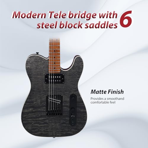 39 Inch Solid Wood Right Handed Electric Guitar with Amp, HSS Pick Up, Poplar Body, Mint Green C394395