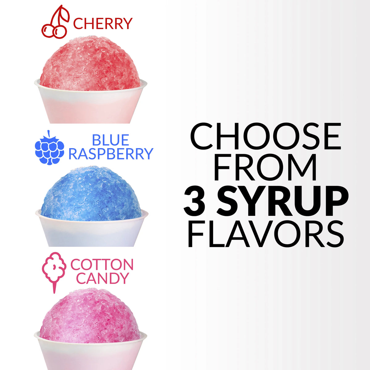 3 16-Ounce Snow Cone Syrups with 20 Spoon Straws H9530
