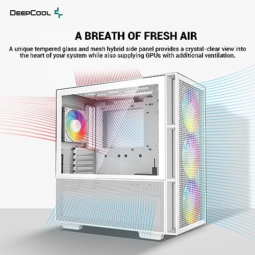 High-Airflow Mid-Tower ATX PC Case with Tempered Glass Side Panel O8586