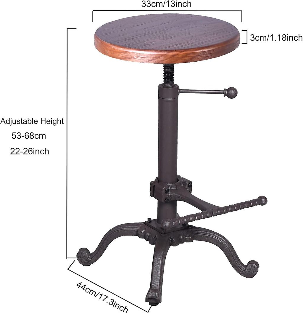 Rustic Swivel Adjustable 22-26 Bar Stool K8338