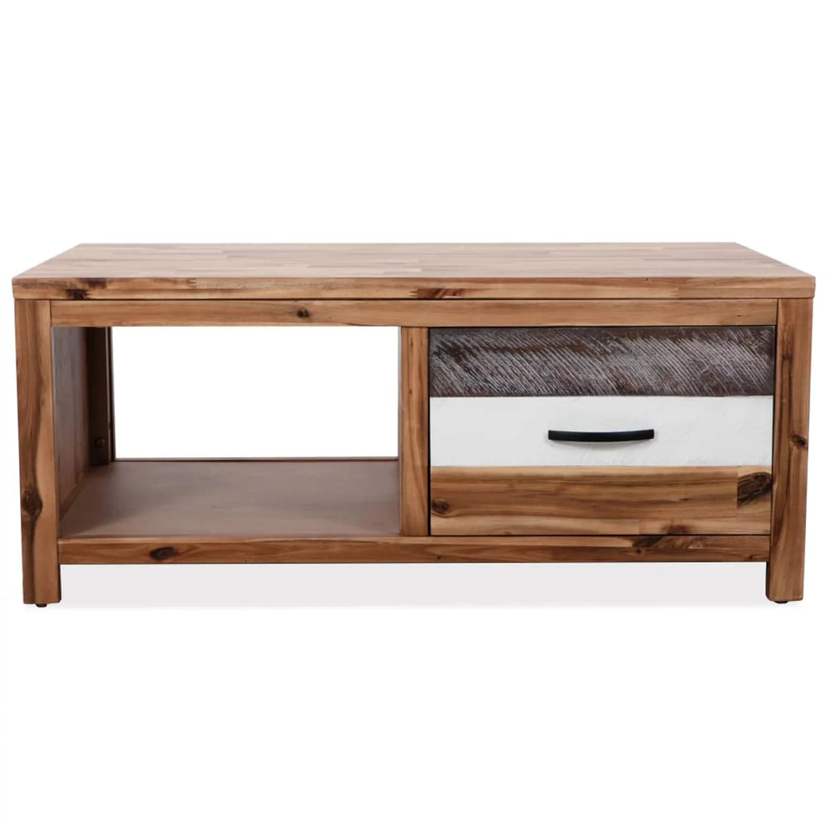 Wooden Coffee Table with Storage Drawer and Shelf M698034