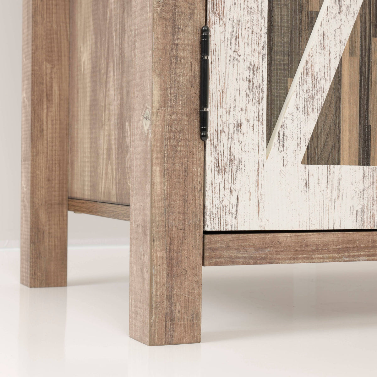 Two Door Cabinet with Rustic Barn Style Doors N592