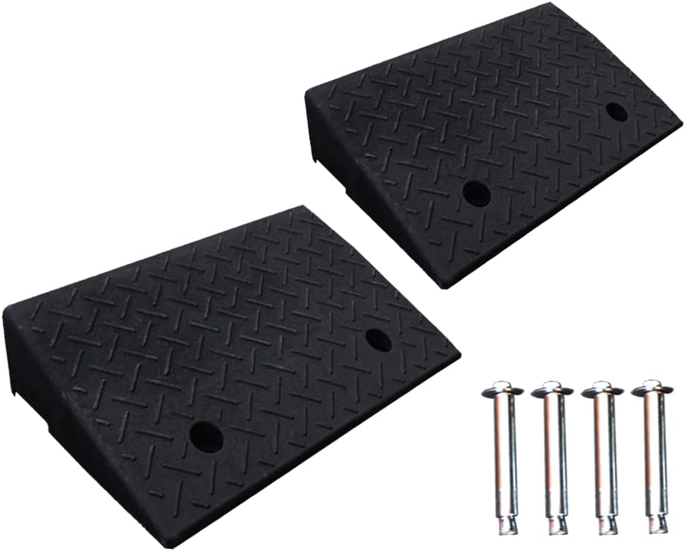 2PCS Curb Ramps 4.3" Height Heavy Duty Driveway Car Ramps I41218