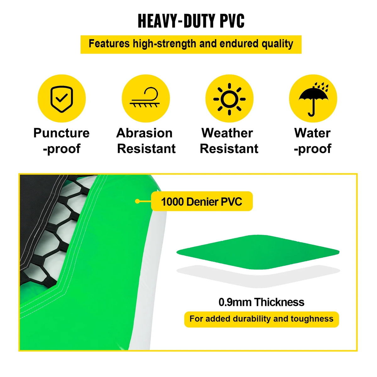 Inflatable Water Trampoline 10ft with Yellow Slide and 4-Step Ladder M6373