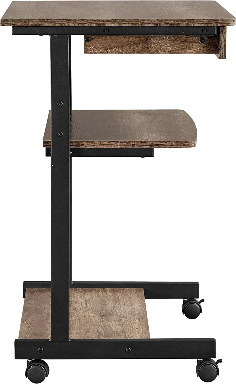 Rolling Computer Desk with Wheels Taupe Wood W603636