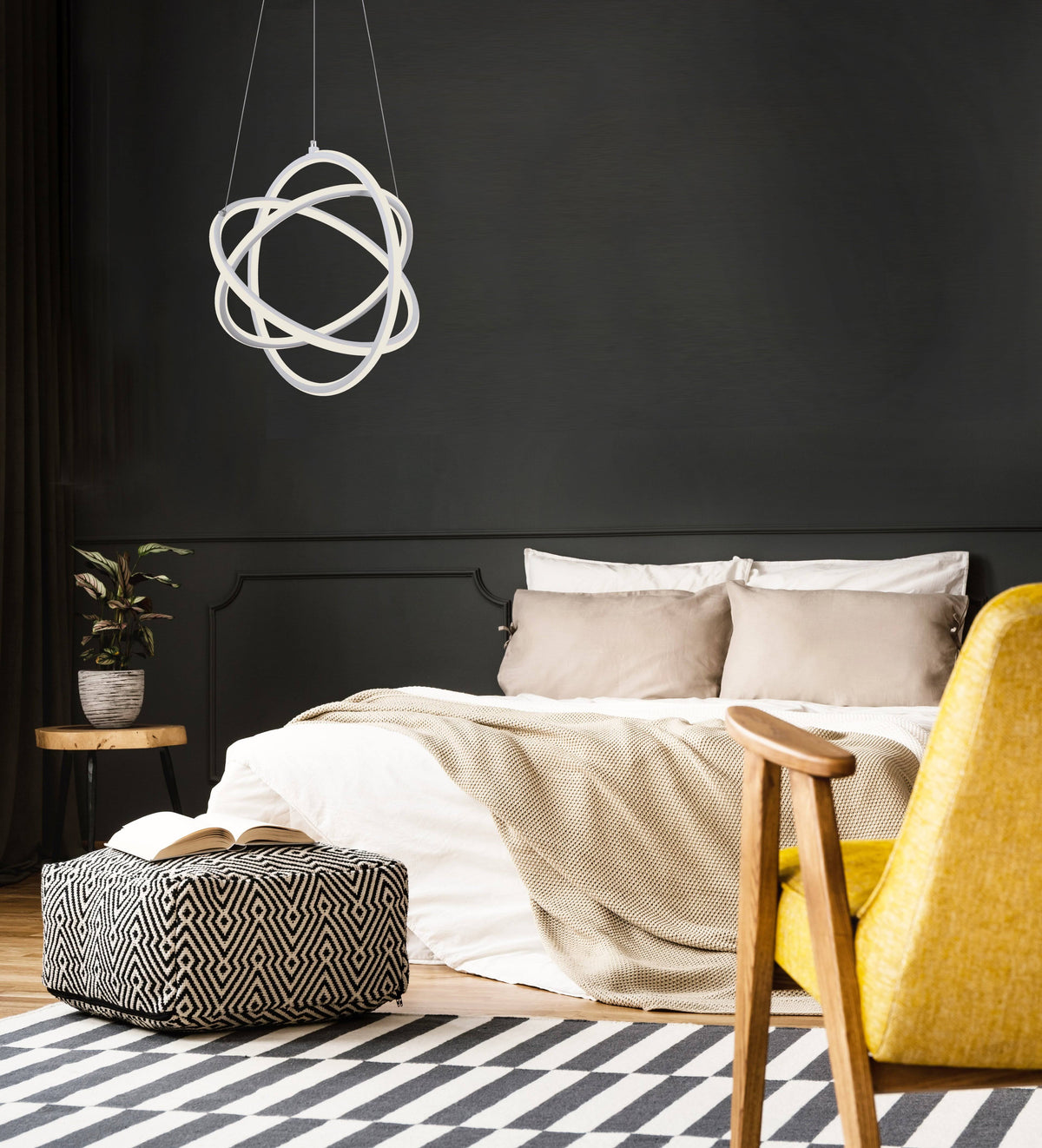 Black LED Chandelier P324