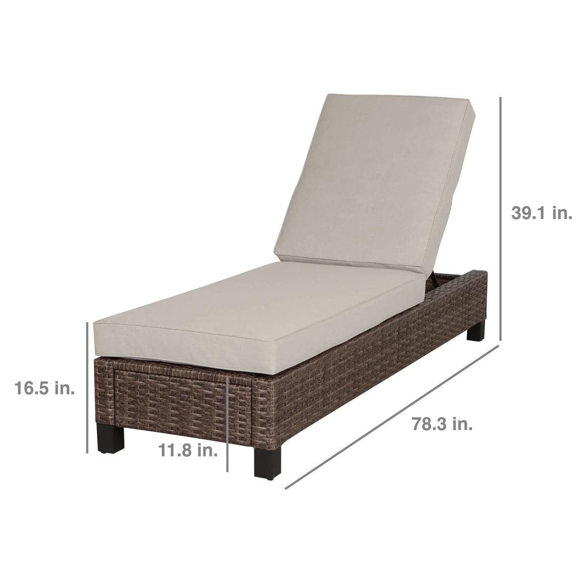 Gray Outdoor Chaise Lounge Chair D683