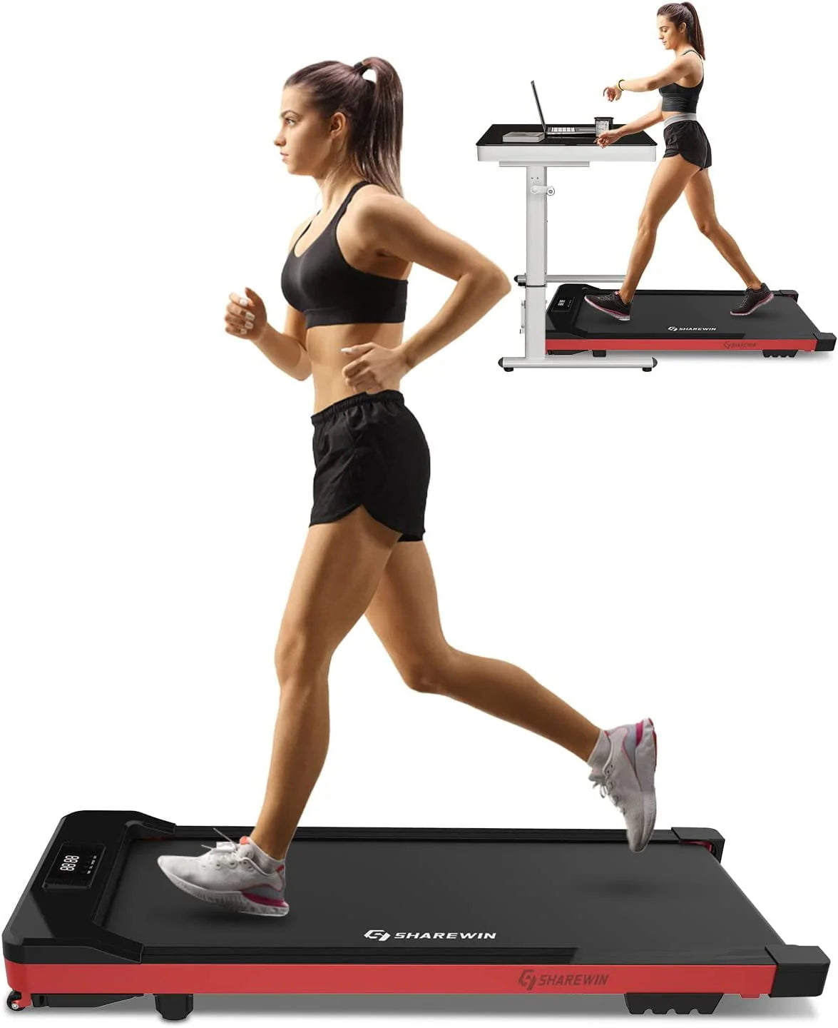Under Desk Treadmill 300 lb Capacity White E142
