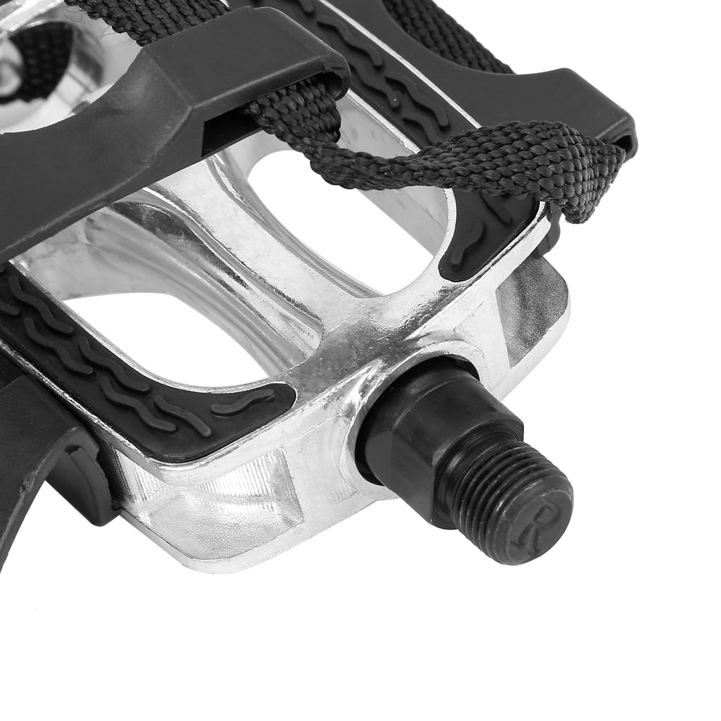 9/16'' Platform Bicycle Pedals with Toe Clip Foot Straps Y504119