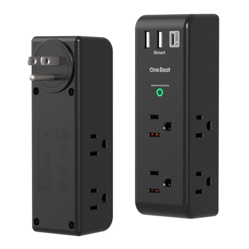 Surge Protector Outlet Extender with Rotating Plug, 6 AC Outlets and 3 USB Ports Z549