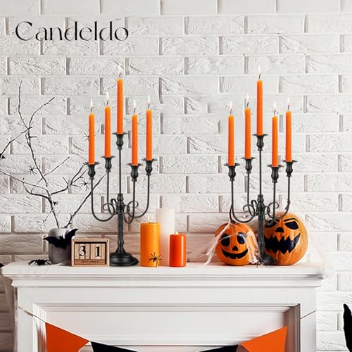 Black 28 Inches 5 Arm Metal Candelabra Set of 2 T397