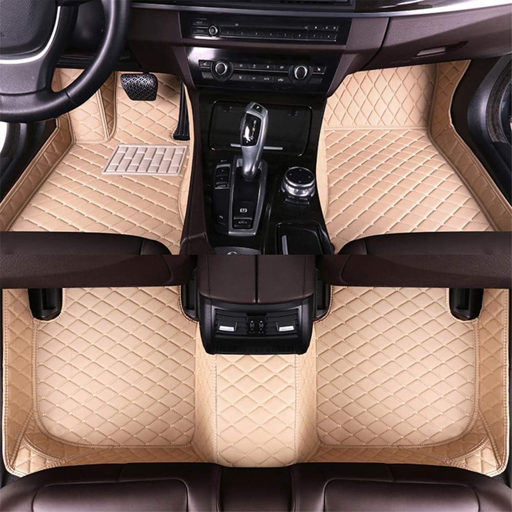 Beige XPE Leather Full Surrounded Car Floor Mats C1870