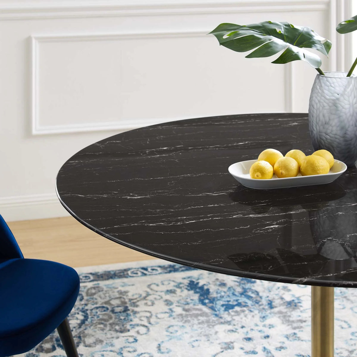 Round Artificial Marble Metal Dining Table J239953