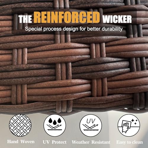 4 Piece Wicker Patio Furniture Set with Fire Pit Table Z2876